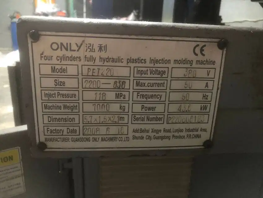 Dijual 1 unit Inject PET PREFORM