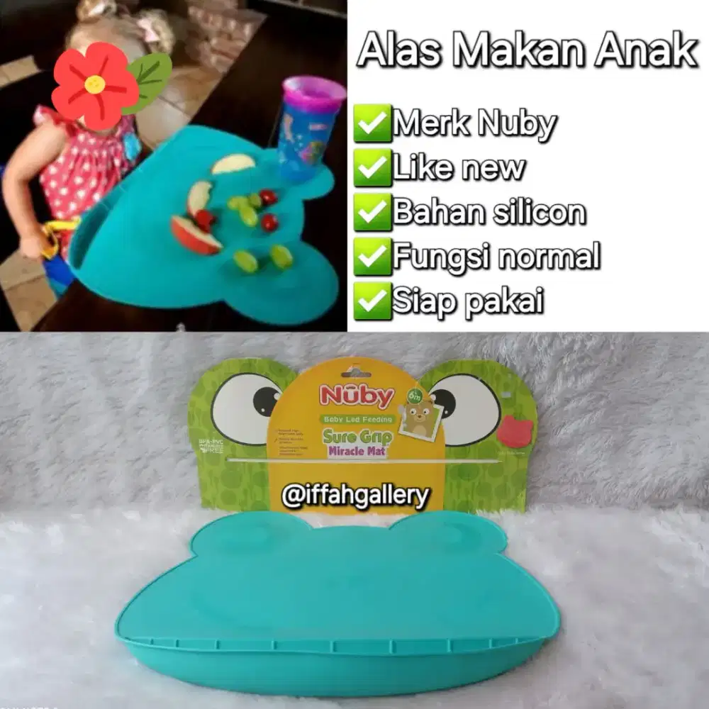 Alas Makan Bayi dan Anak Like New Bahan Silicon Mudah Dibersihkan