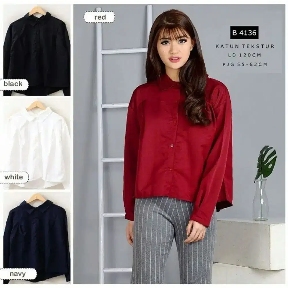 Kemeja dan kaos pink