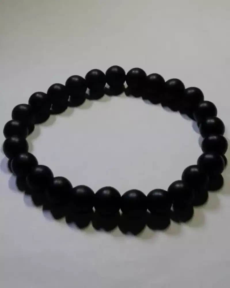 Gelang Batu Black Onix Doff 8mm