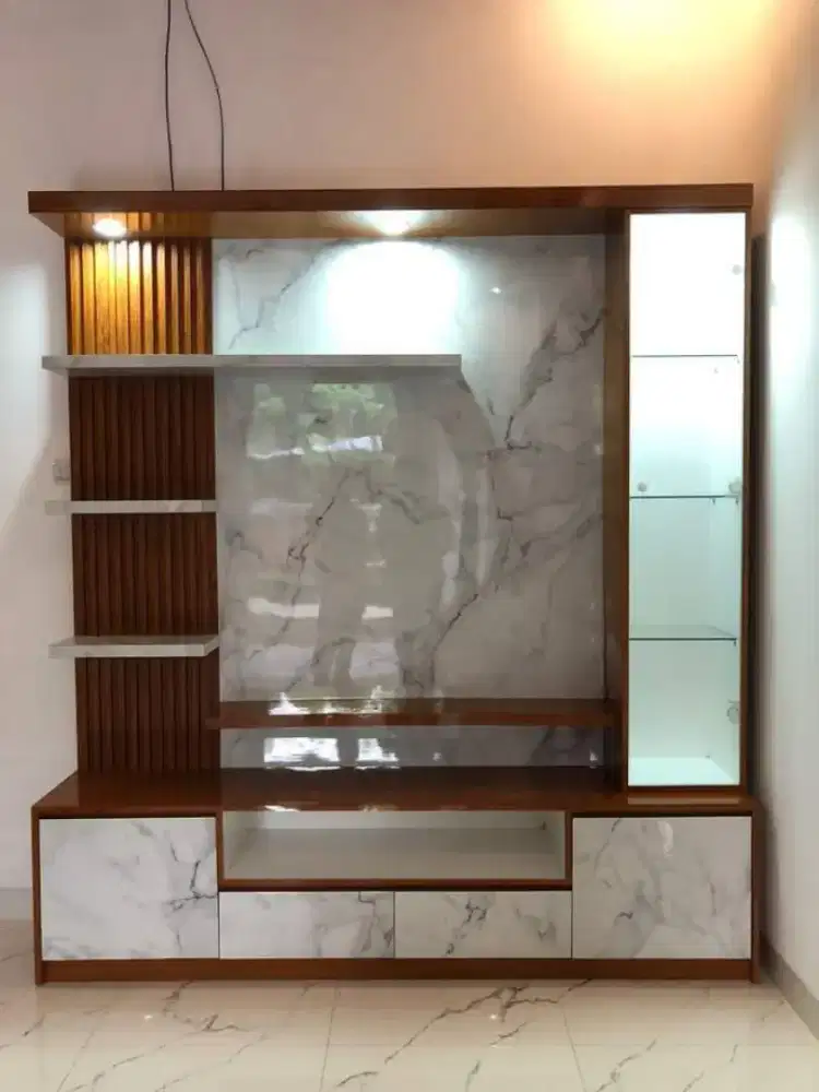 pajangan meja tv hpl