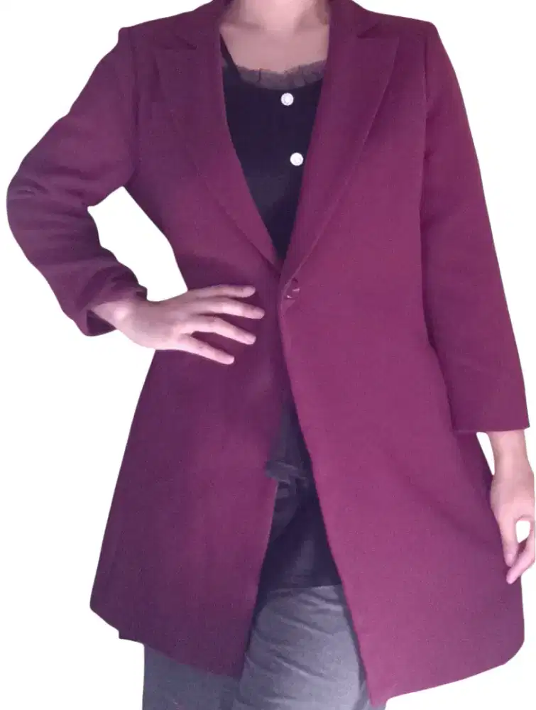 Jas blazer Kantor Marun,ukuran besar LD 110cm