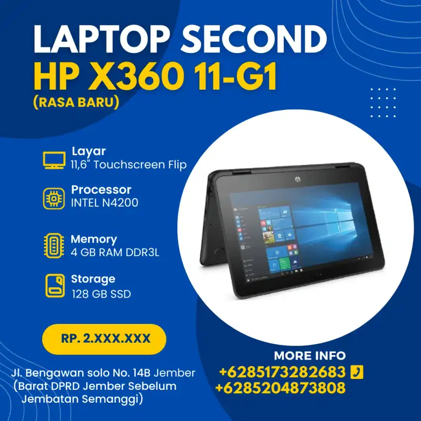 LAPTOP HP X360 11-G1 TOUCHSCREEN