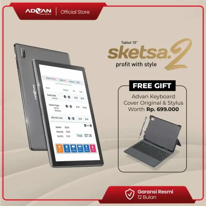 Advan TAB Sketsa 2 Ram 4Gb Internal 64Gb Bisa Kredit dan Cash