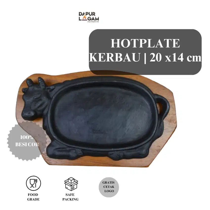 HOTPLATE KERBAU 20CM | HOTPLATE STEAK | CAST IRON | PIRING COR BAJA |