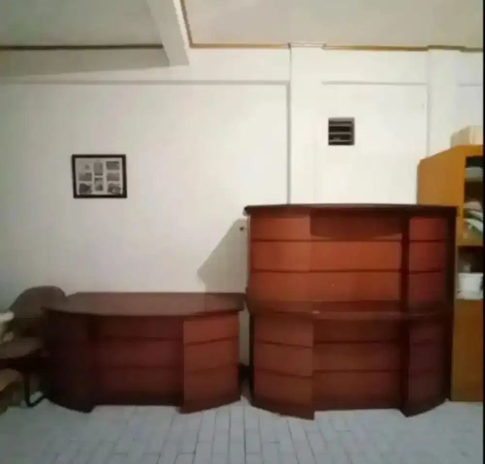 Meja kerja kayu besar borongan 3pcs (ada laci bagian dalam)