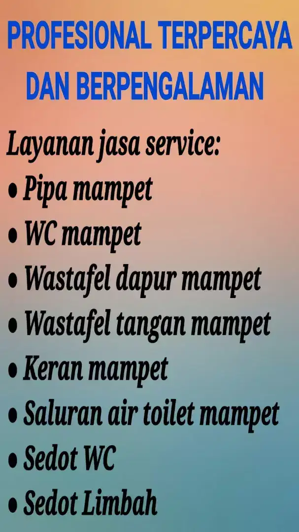 Tukang Service Pipa Got, Wastafel, Keran Mampet & Atasi WC Tersumbat