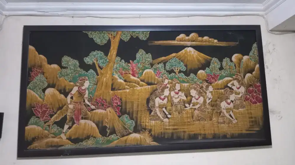 Lukisan Batik Joko Tarub uk 1 x 2 meter free antar soloraya