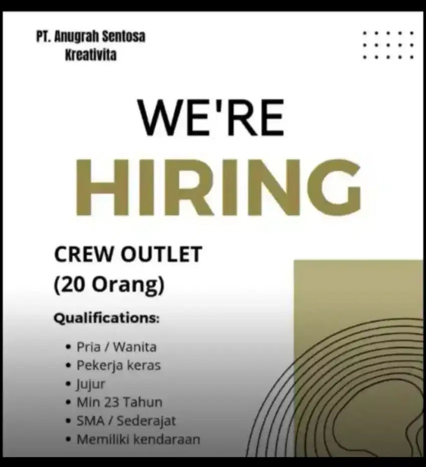 Crew outlet kedai makanan