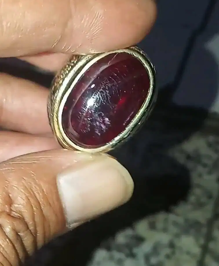 Batu cincin Ruby darah size besar batu bagusr