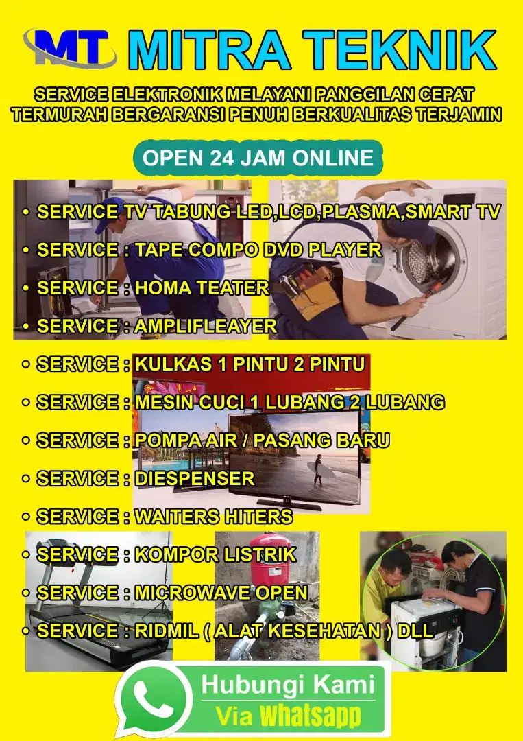 SERVICE TVTV LED, LCD, TEP DVD, KULKAS, MESIN CUCI, POMPA AIR PRAMBON