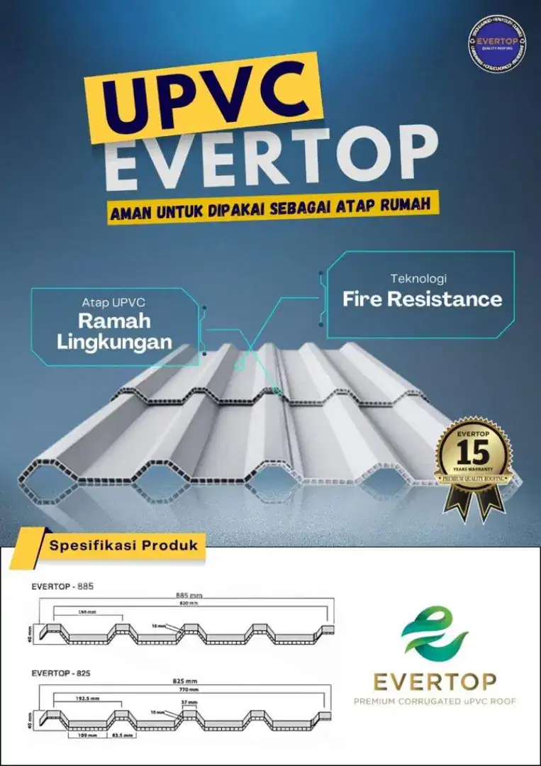 Atap Sejuk dan tidak Berisik (atap uPVC DOUBLE LAYER)