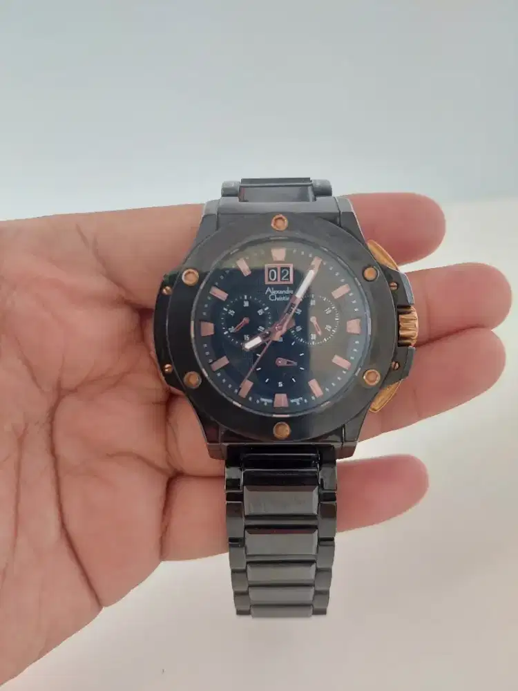 Jam Tangan Alexandre Christie Collection Chronograph Ceramic Original