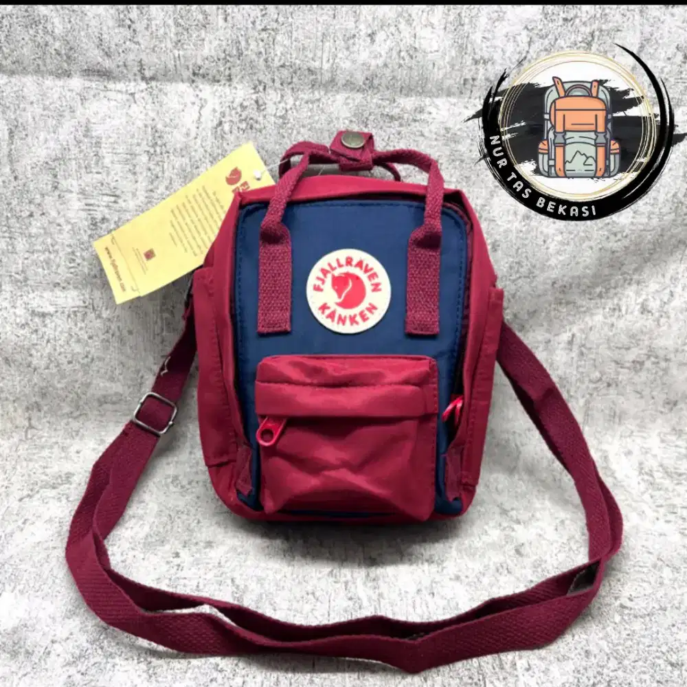Tas selempang kanken merah navy