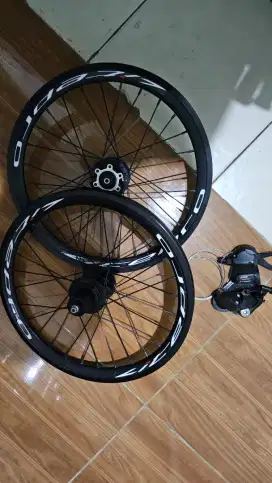 Jual wheelset Litepro 16 inch plus 349 dan shifter dan Rd sensah