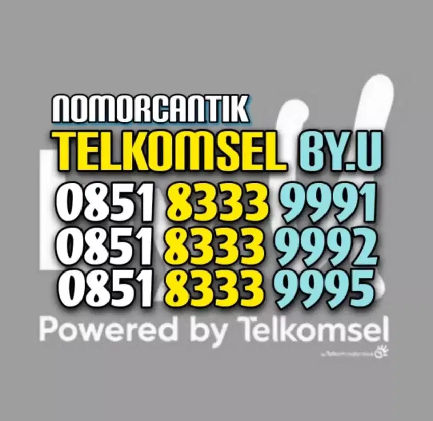 (Bisa COD) Nomor CANTIK Kartu TELKOMSEL By.U 333 999 #2