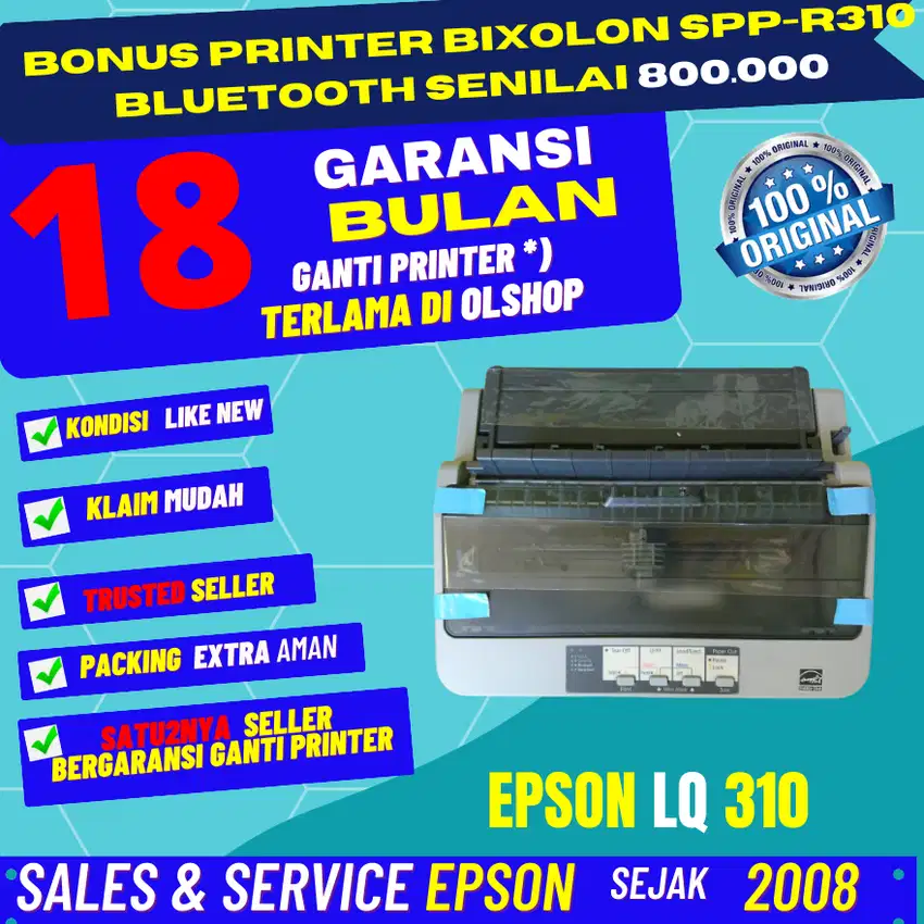 printer Epson LQ 310 LQ-310 LQ310 BARU bonus PRINTER SENILAI 800.000