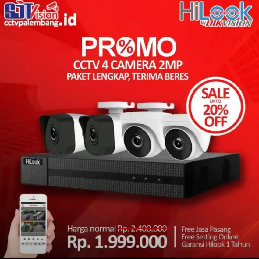 Paket 4 Camera CCTV HILOOK 2 MP IR Plus Pasang