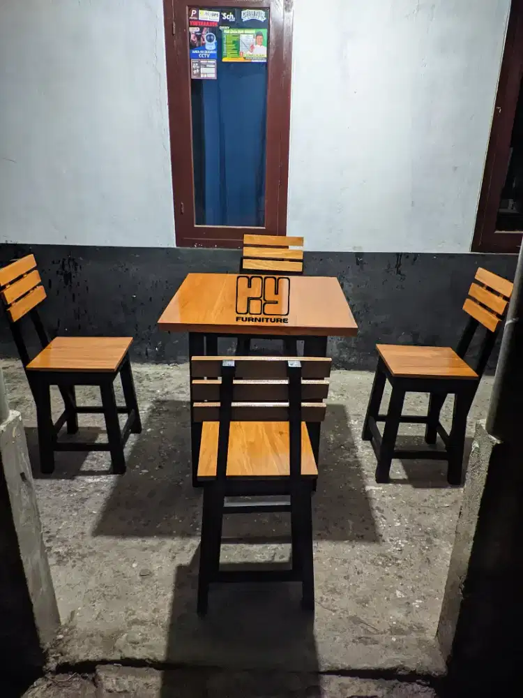 Meja kursi set cafe, meja kursi set warung