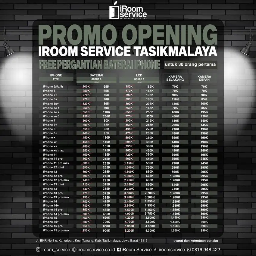 Baterai lcd iphone promo grand opening