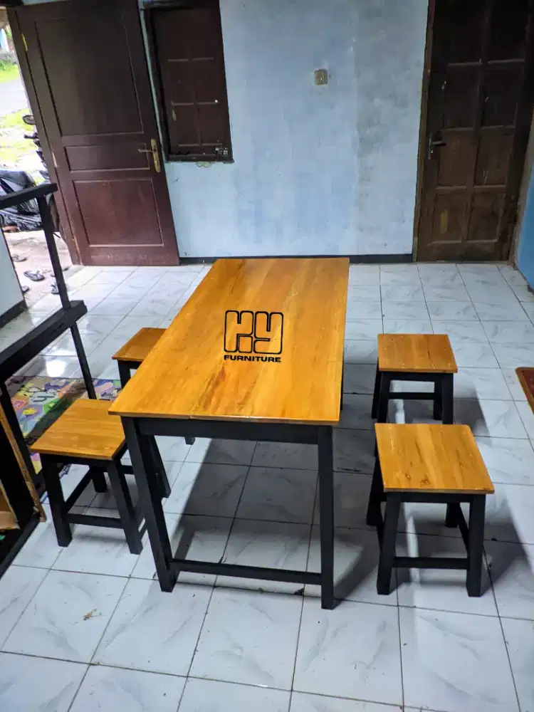 Meja kursi warung makan, meja kursi resto