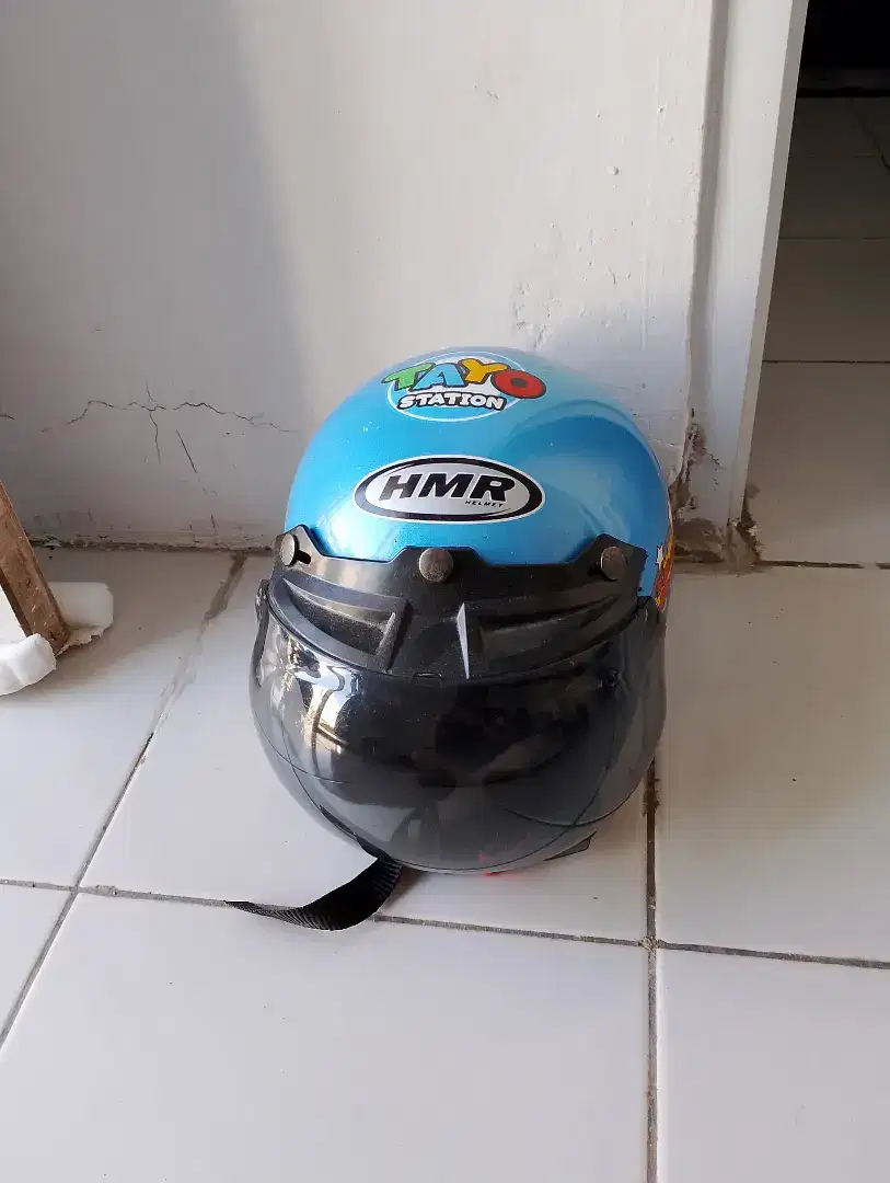 Helm Bogo Anak motif Tayo biru