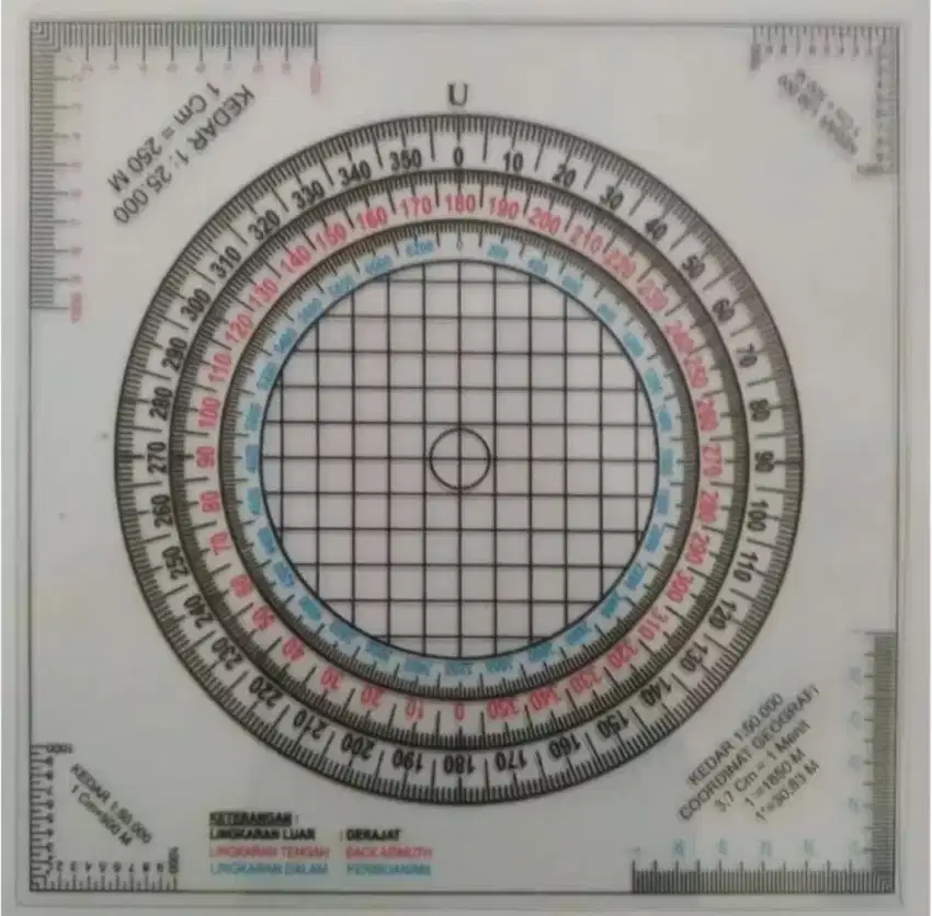 PROTRACTOR NAVIGASI BUSUR DERAJAT PROTEKTOR BULAT