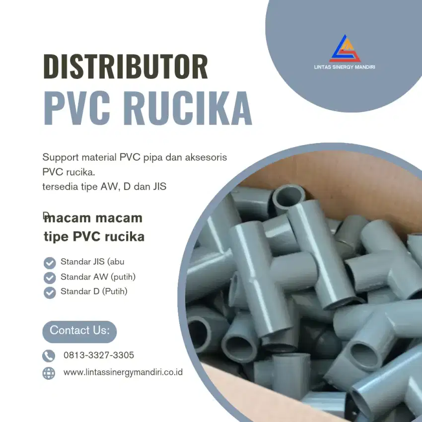 Jual pipa dan aksesoris PVC rucika