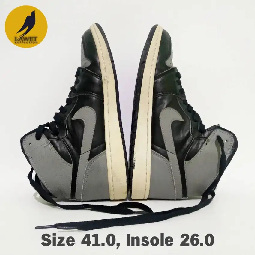 NIKE Sepatu Air Jordan I High Retro Shadow Hitam Sepatu Basket Kulit