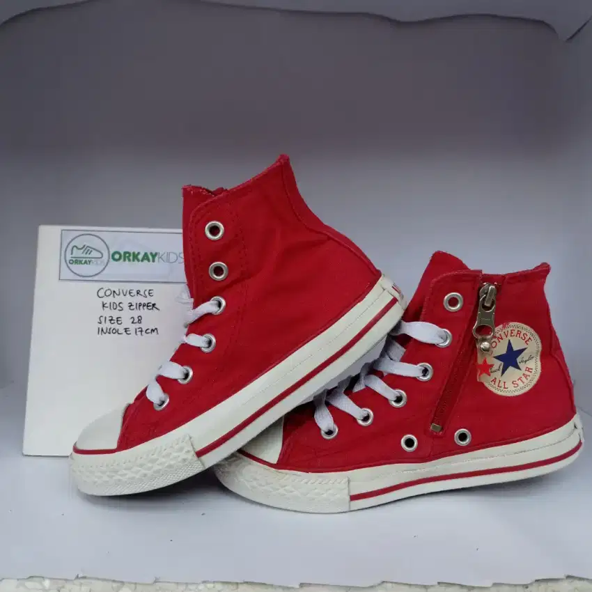 Sepatu Sekolah Anak Branded Converse Kids Zipper Second Original