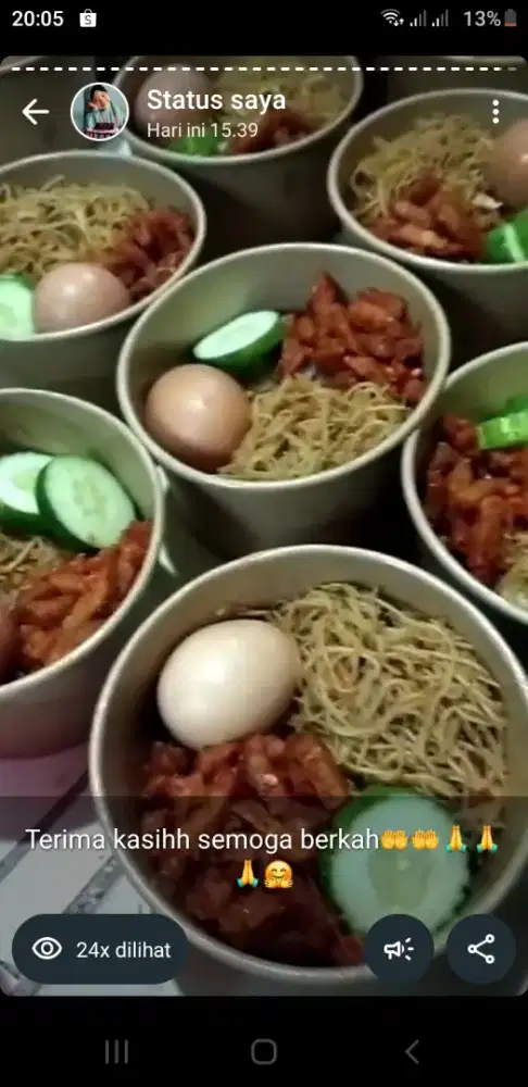 Rekapan order nasi uduk atau nasi kuning