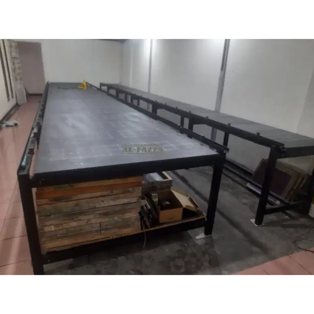 Meja Sablon Rel Panjang Presisi - Cocok untuk Konveksi Distro!