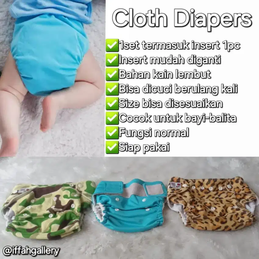 Cloth Diapers (Clodi) Bahan Kain Lembut Siap Pakai