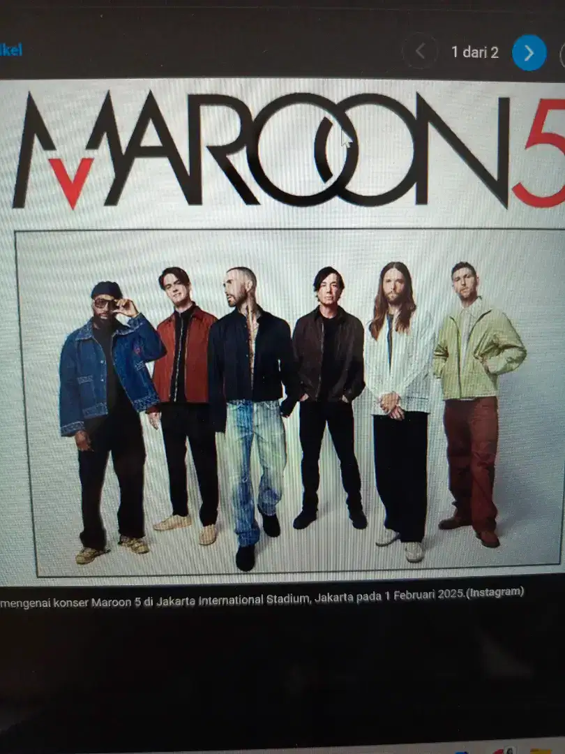 WTS 4 TIKET KONSER MAROON 5 JKT