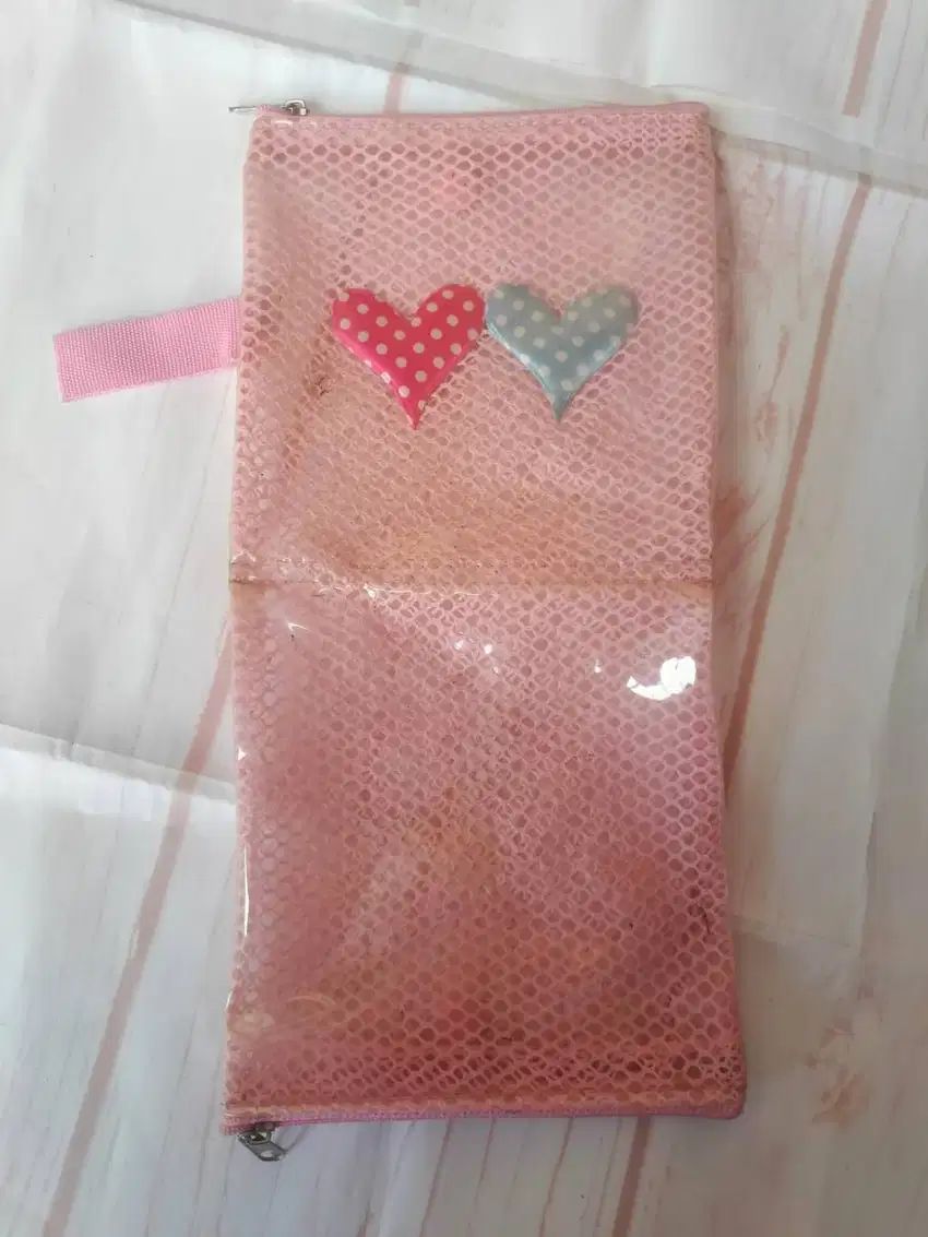 Pouch Transparan Kecil Travel Organizer Tas Kosmetik 2 Kompartemen - P
