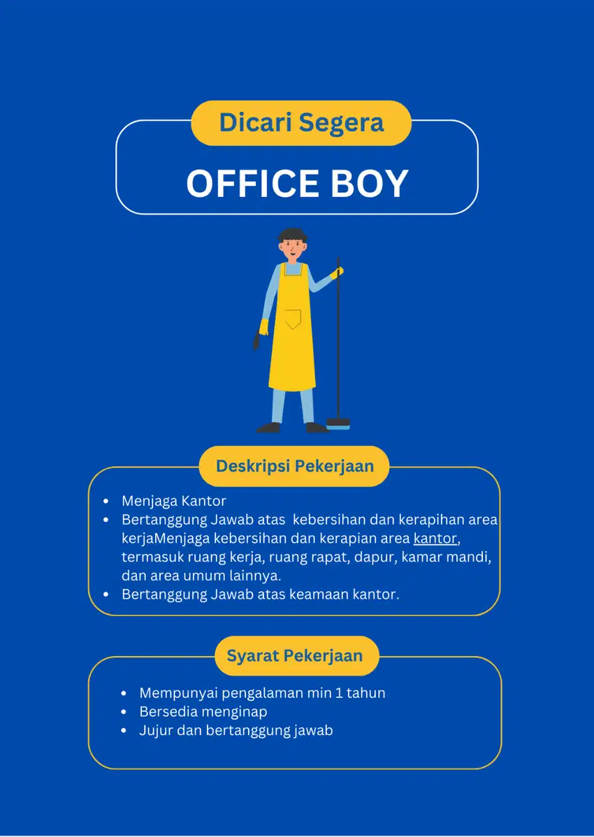 Lowongan Kerja Office Boy Green Lake City Tangerang