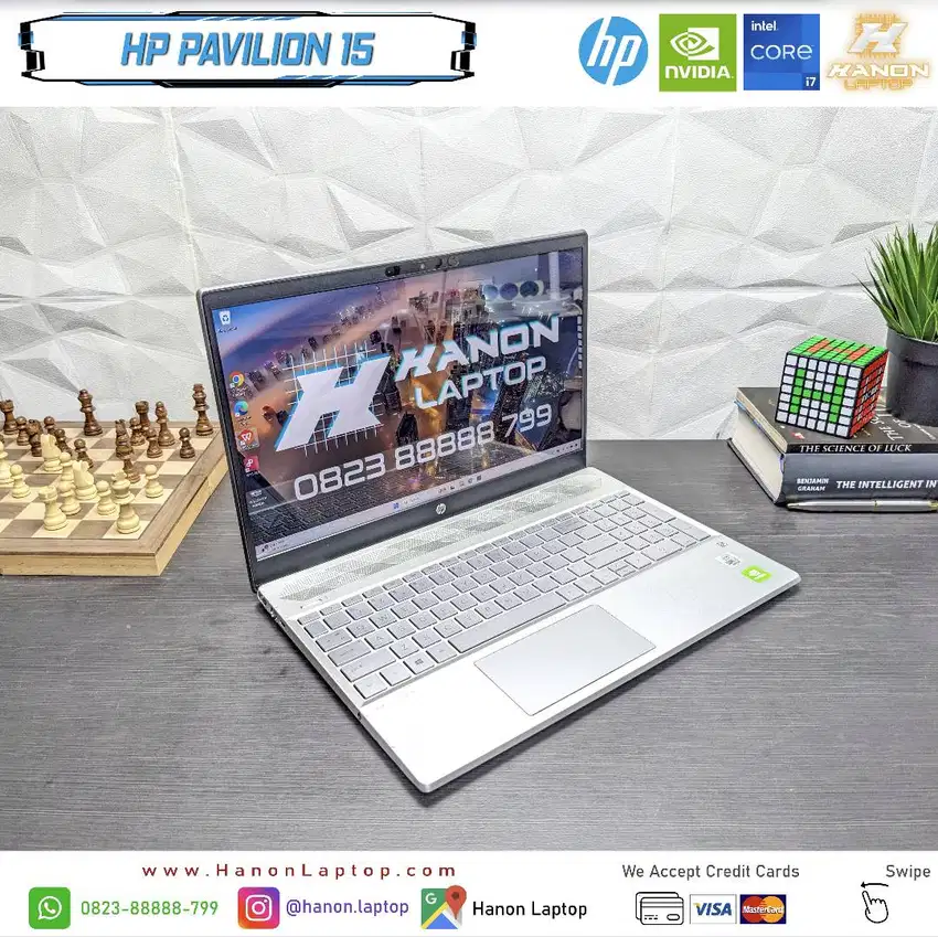 Laptop Gaming Desain HP Pavilion 15 Core i7-1065G7 Nvidia 16/512GB