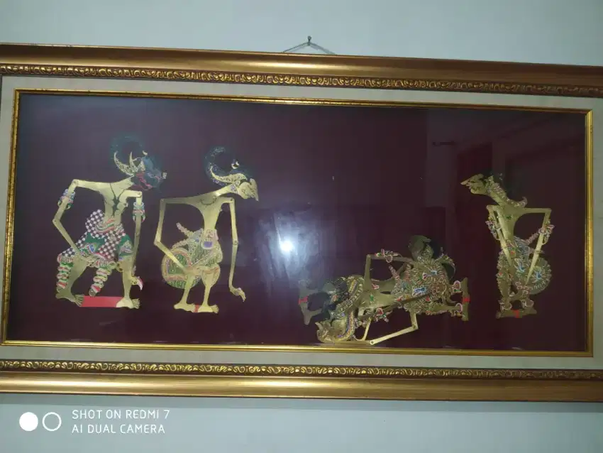 Pajangan Wayang Kulit Pandawa Lima asli kulit kerbau dari Yogyakarta