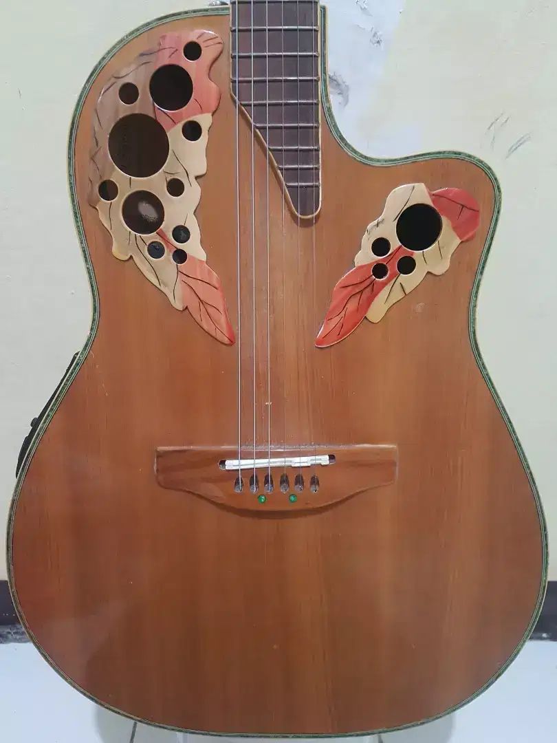 Gitar Akustik Elektrik Antik Merek Allegro Lawas Model Ovation Langka