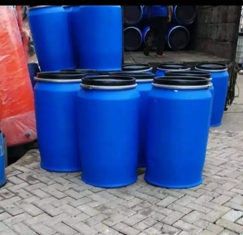 Drum plastik 200 liter tutup lebar