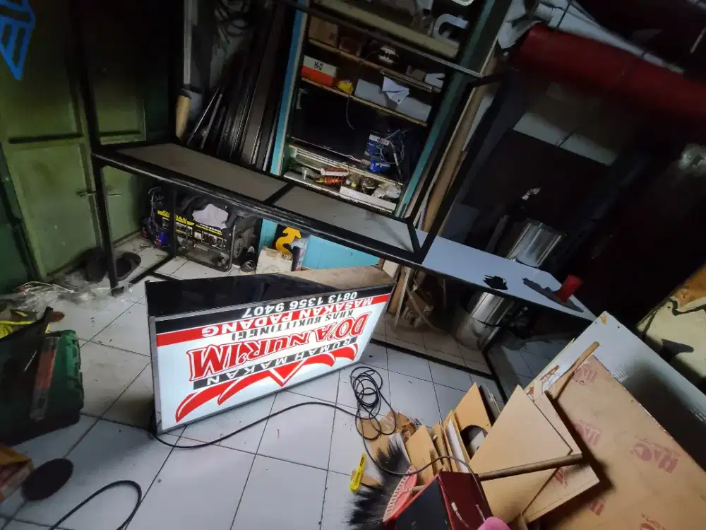 Running text videotron
huruf timbul 
neon box 
papan nama