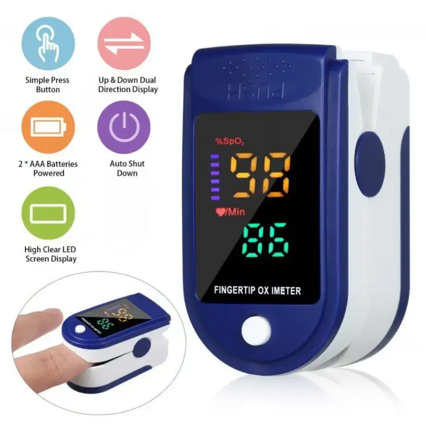 Pulse Oximeter LK87 Bonus Baterai Alat Kadar Oksigen & Detak Jantung