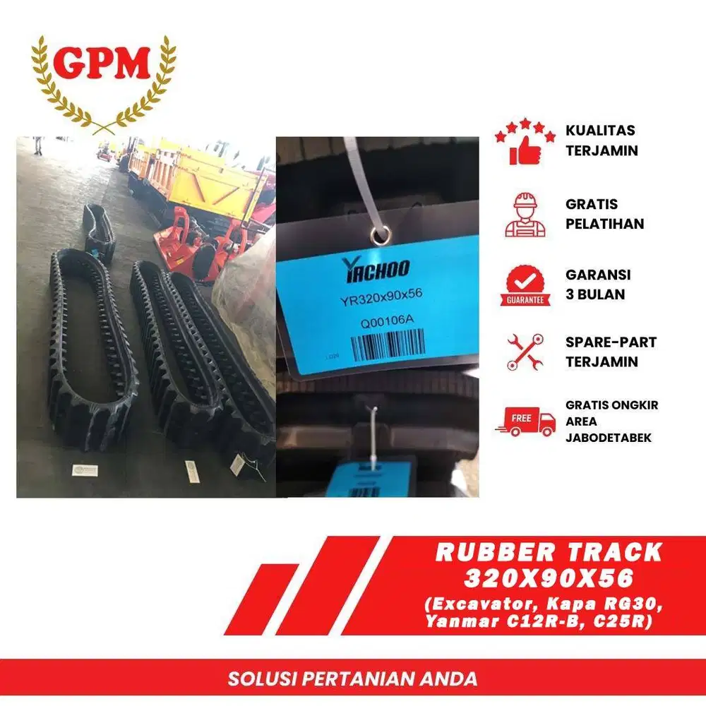 Rubber Track Ban 320X90X56 untuk excavator, Kapa RG30, Yanmar C12R-B,