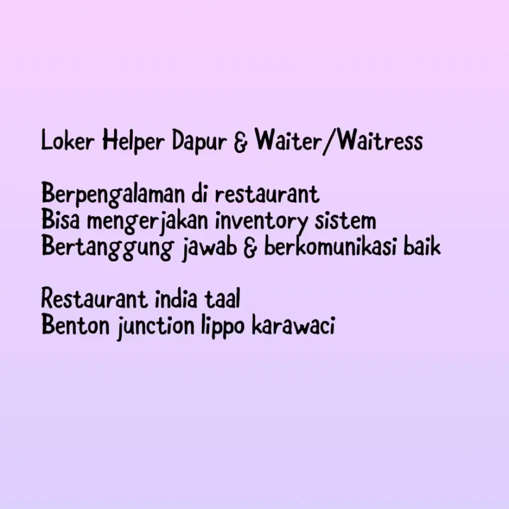 Helper & Cleaning Dapur