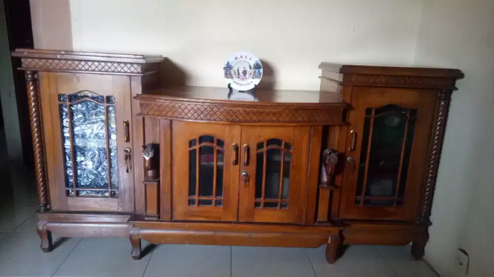 Bufet Jati Pajangan TV Aquarium UK 200cm