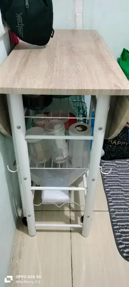 Meja makan lipat ikea putih mulus