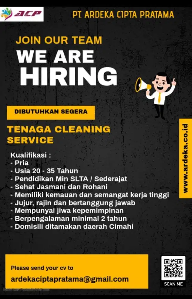 LOWONGAN PEKERJAAN CLEANING SERVICE