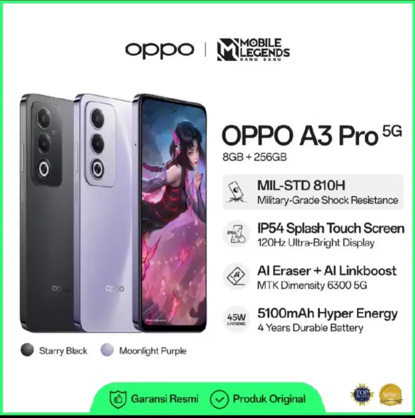 OPPO A3PRO 5G 8/256 Garansi resmi