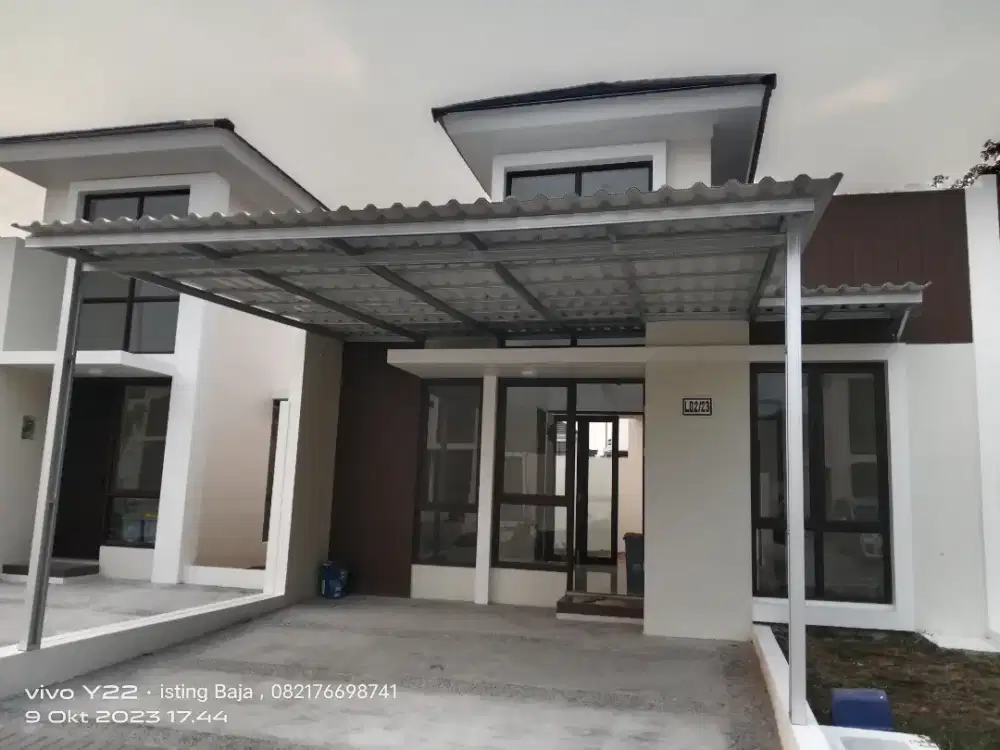 Kanopi baja ringan atap sepandek polos