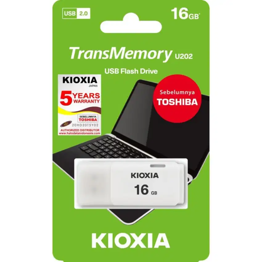 Flashdisk KIOXIA 16GB TransMemory U202 Made in Japan Garansi Resmi 5 Y